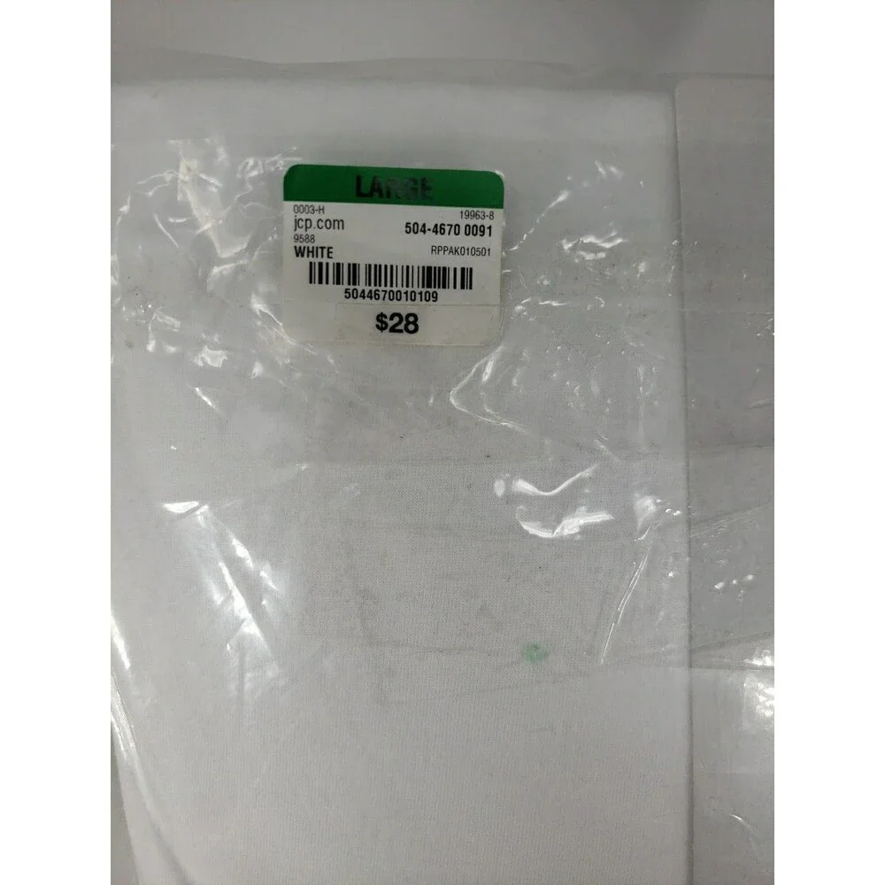 Stafford JCP Large 4 Crew Neck T-Shirts 100% Cotton Ultra Soft NOS Open Package